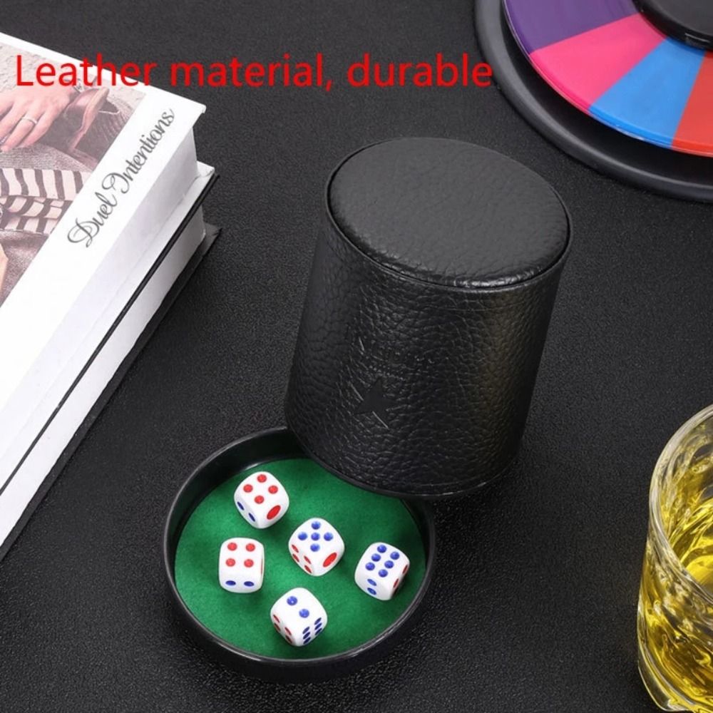 Board Game Yahtzee - Skórzany kubek na kości z pokrywką